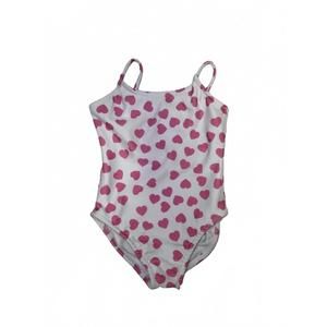 NEW LES TOUT PETITS girl's heart swimsuit in white